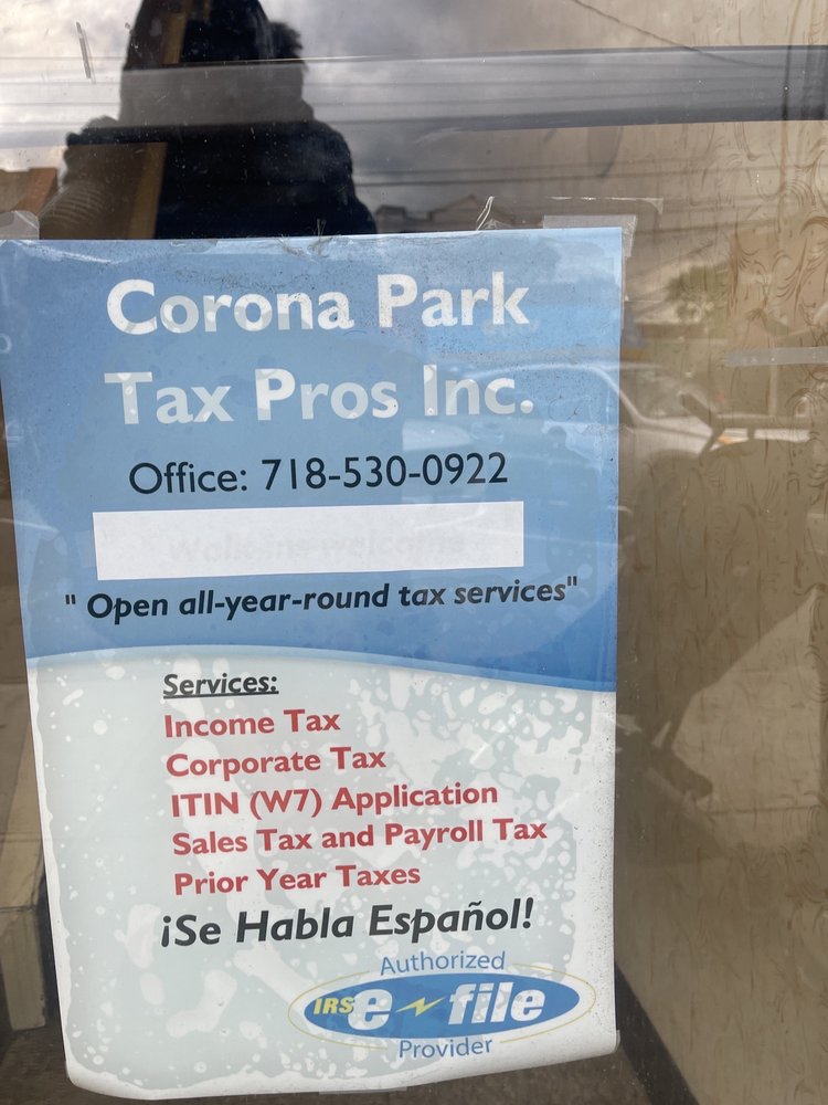 Corona Park Tax Pros Inc. 108-36 Corona Ave. 3rd floor, Corona New York 11368