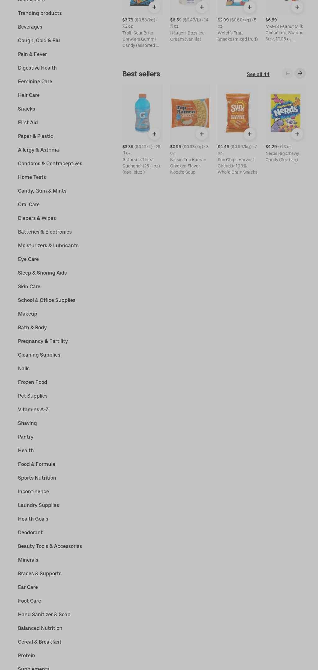 Chocolate Candids Menu