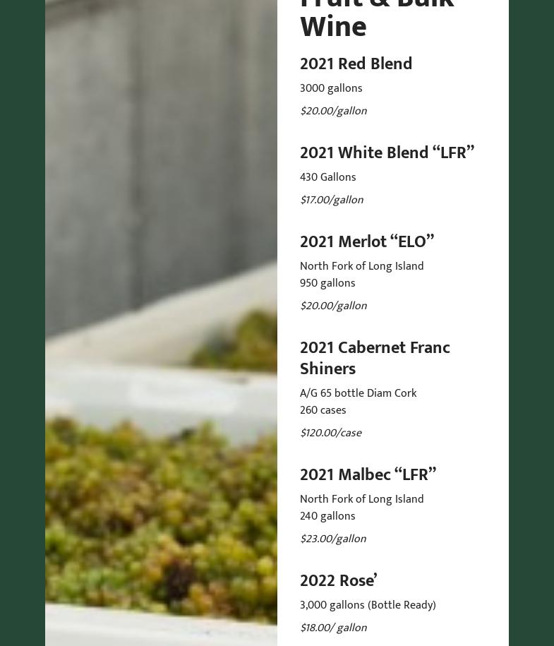 Premium Wine Group Menu