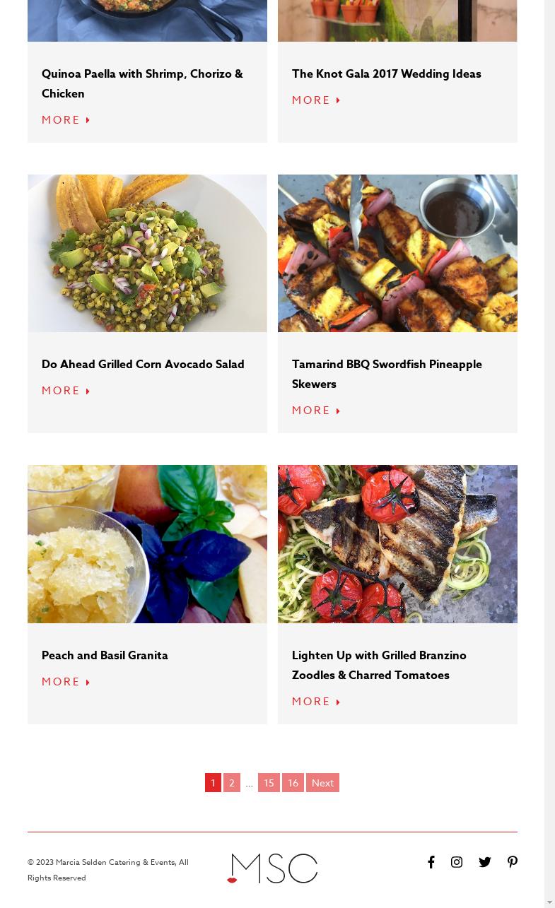 Marcia Selden Catering & Events Menu