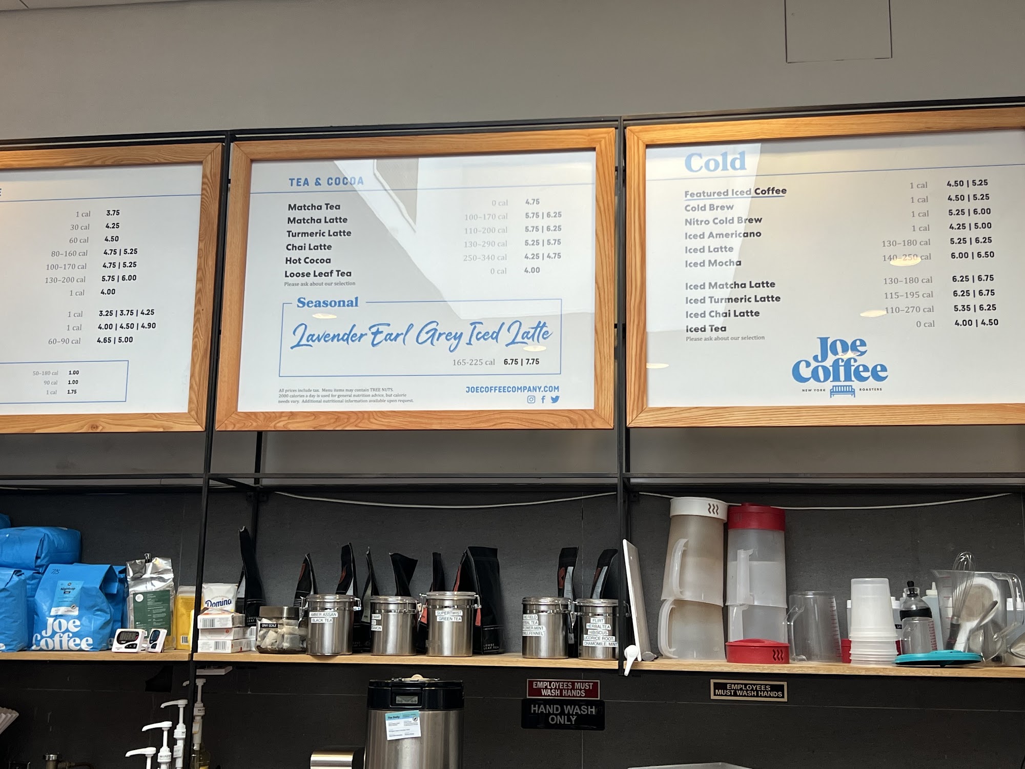 Joe Coffee Company Menu