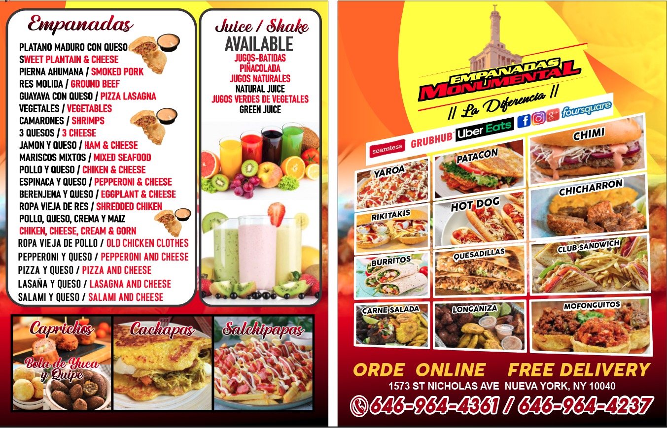 Empanadas Monumental Menu