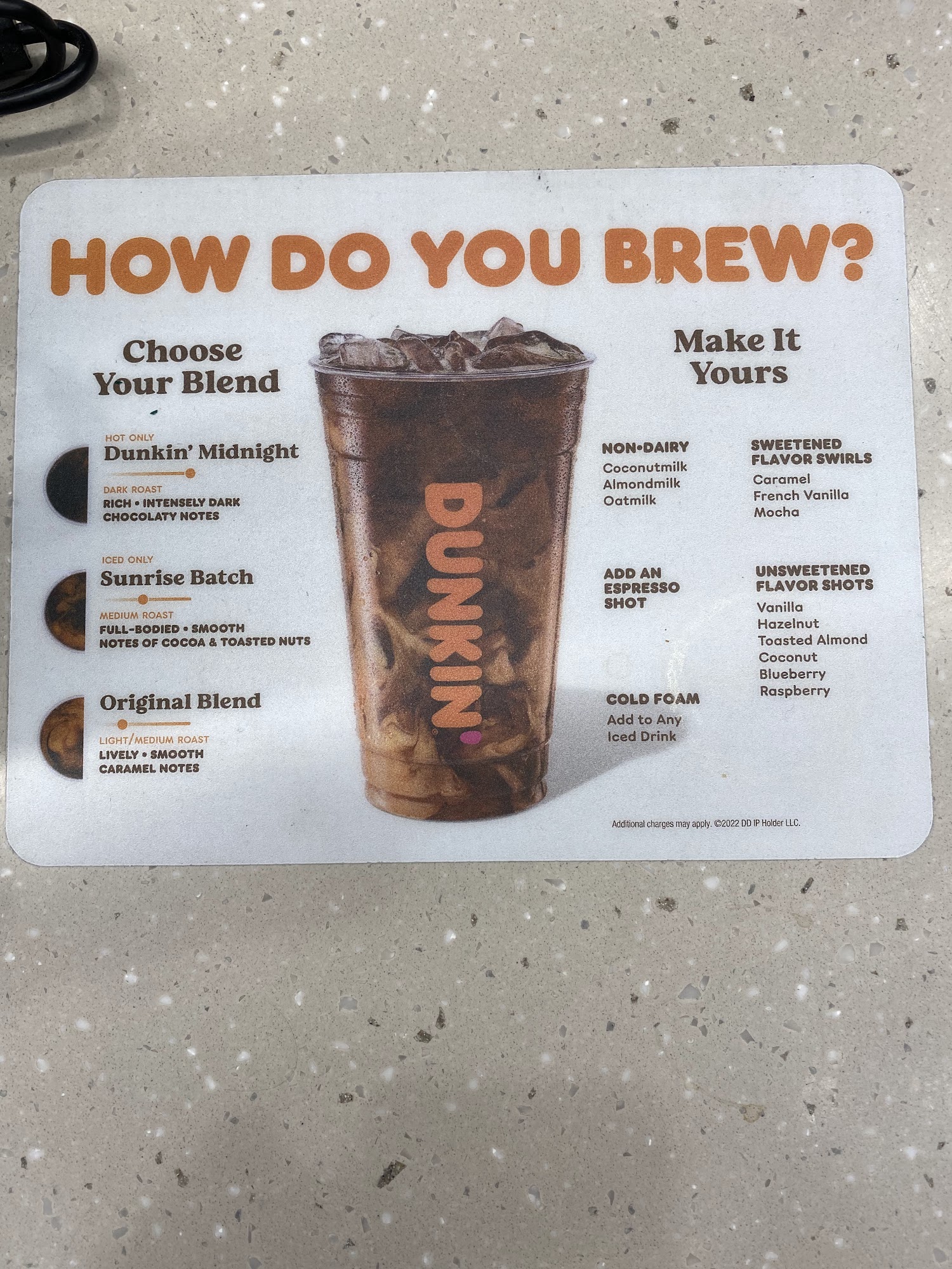Dunkin' Menu
