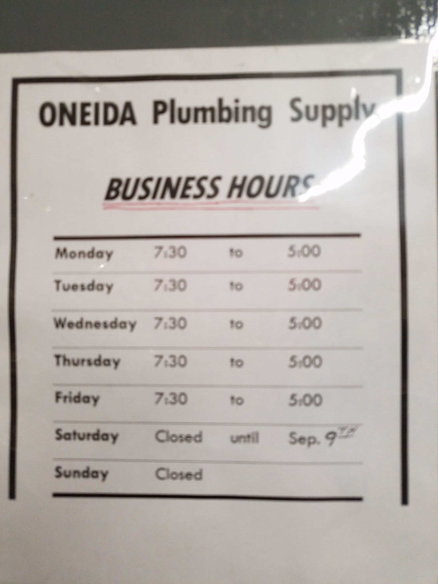 Oneida Plumbing Supply 436 W Railroad St, Oneida New York 13421