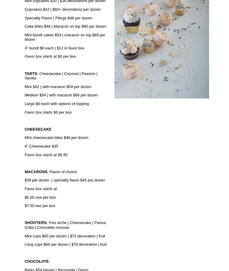 Sweet Lil Sweets Menu