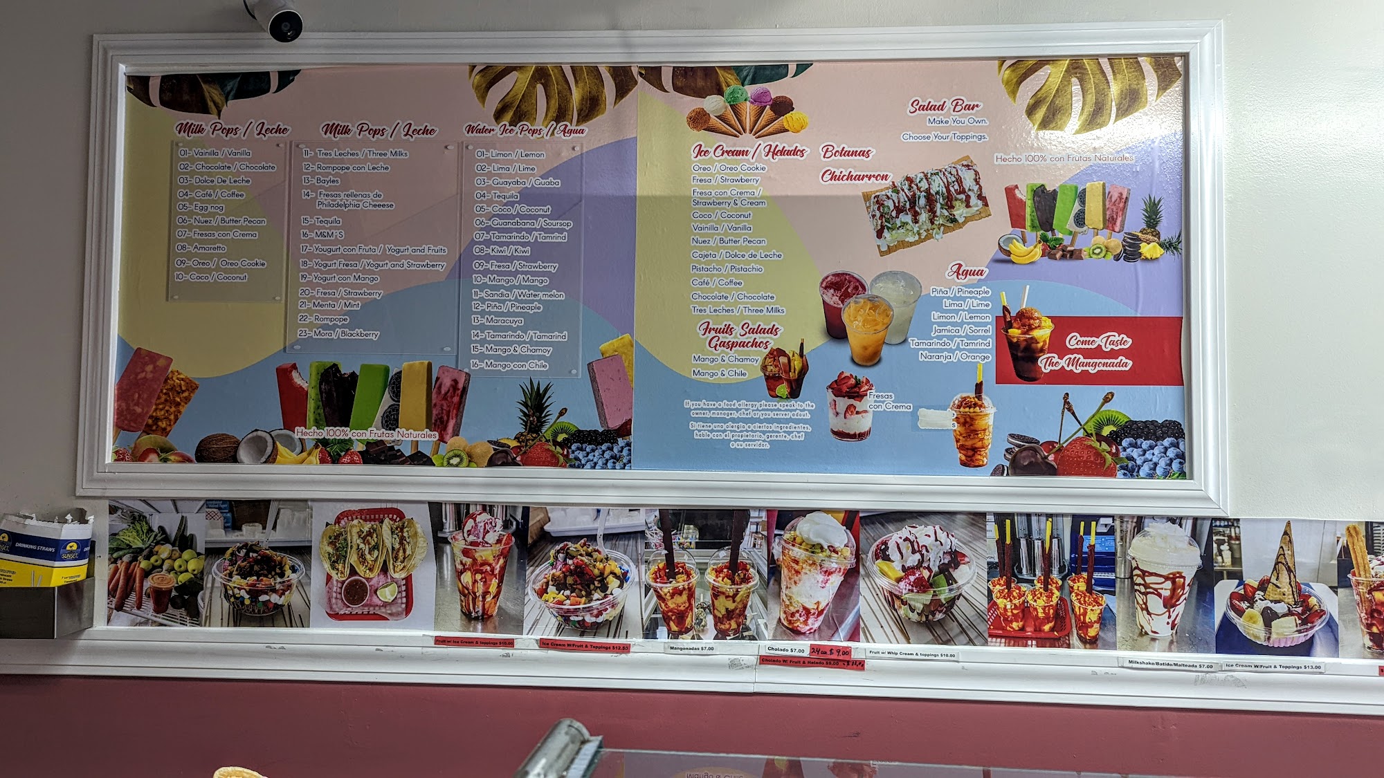 Paleteria Michoacana Menu