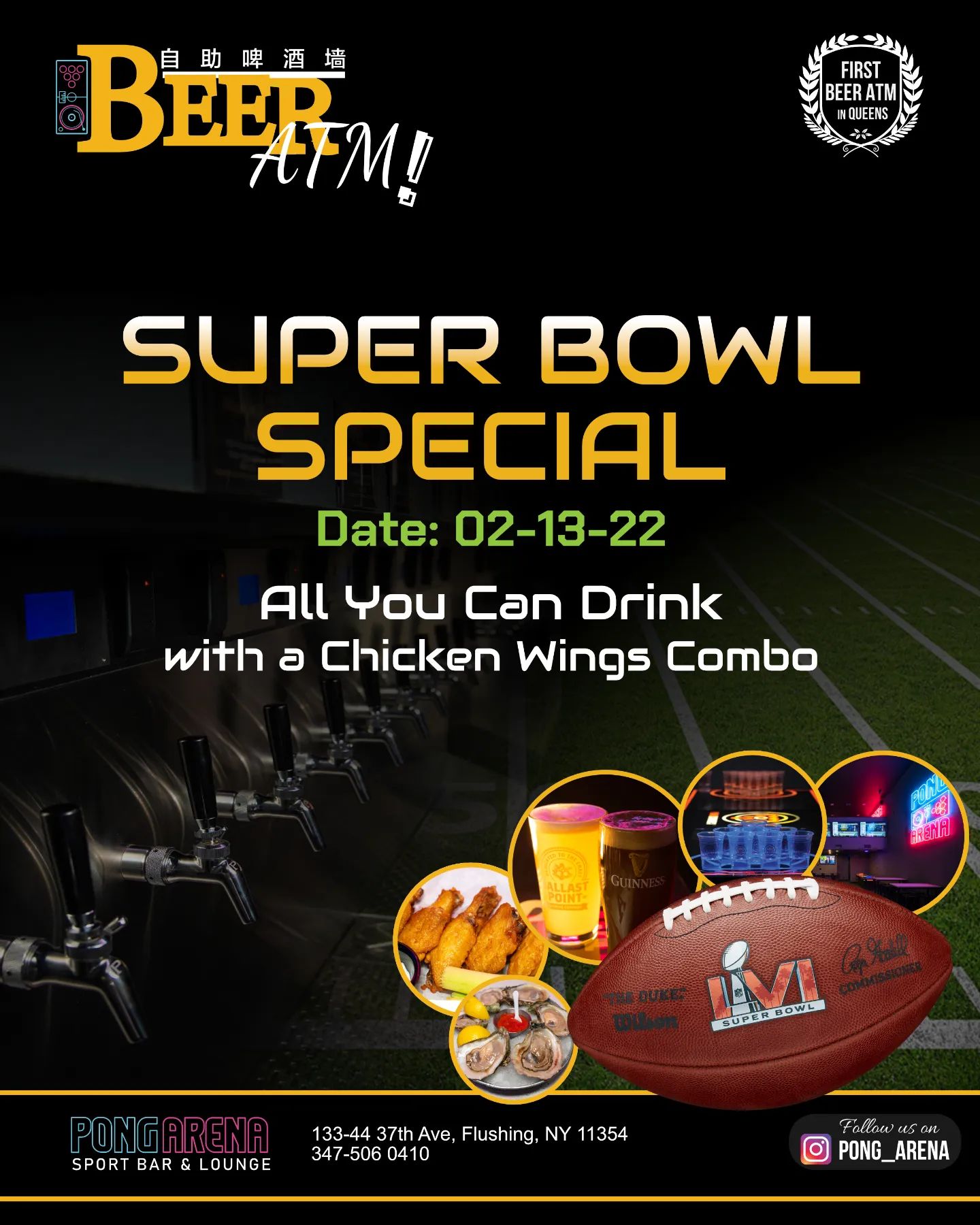 Pong Arena Sport Bar Menu