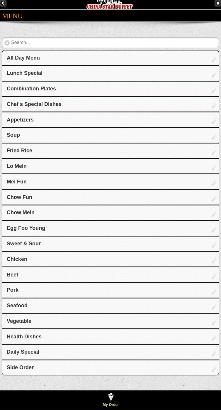 Kin China buffet Menu