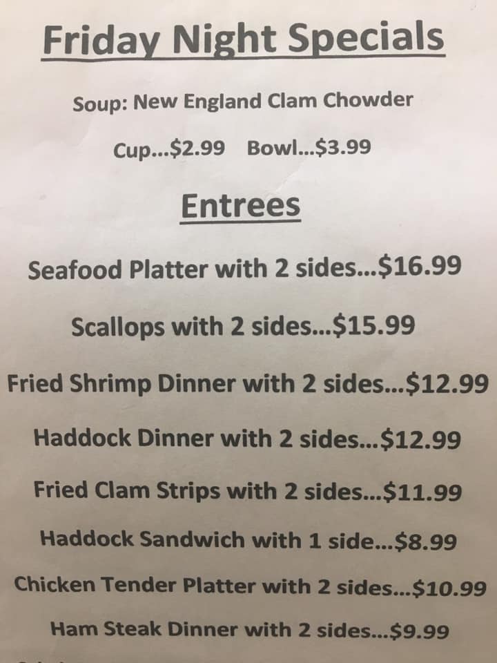 Seneca Knolls Diner Menu