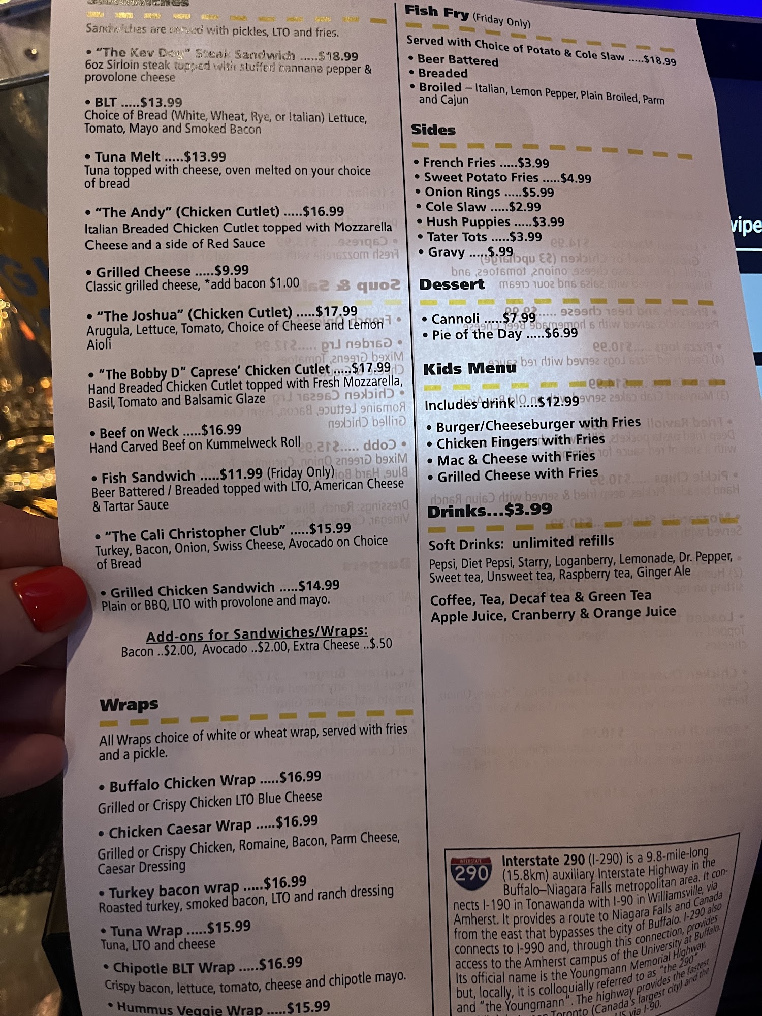 290 Slide, Sports Bar & Grill, Tonawanda - Menu, Reviews (61), Photos ...