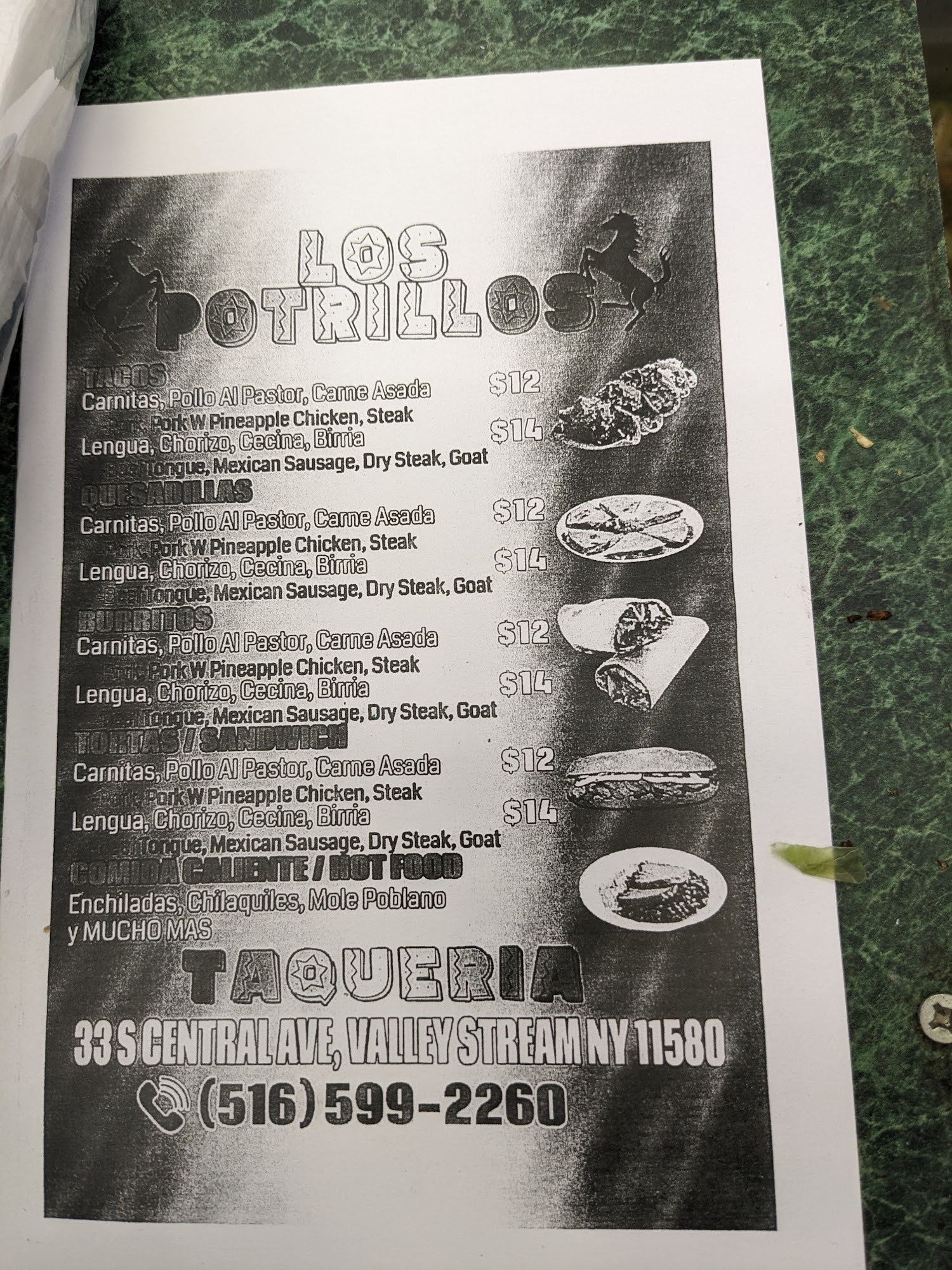 Los Potrillos Deli Menu
