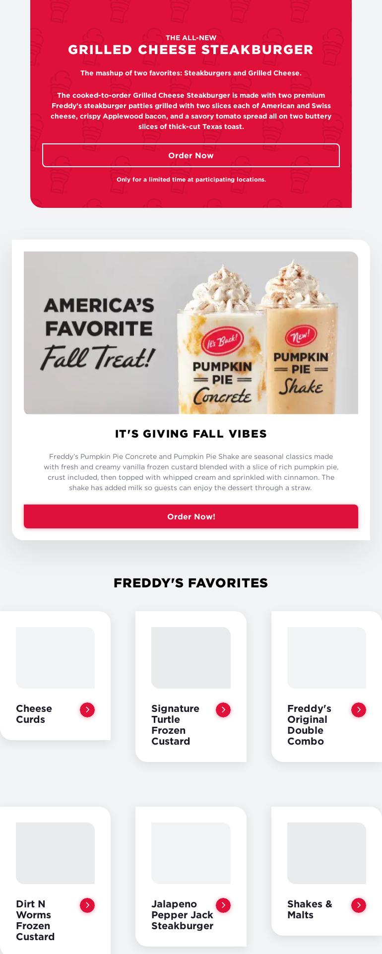 Freddy's Frozen Custard & Steakburgers Menu