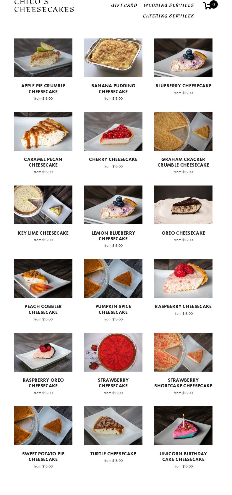 Chico's Cheesecakes (Online Bakery) Menu