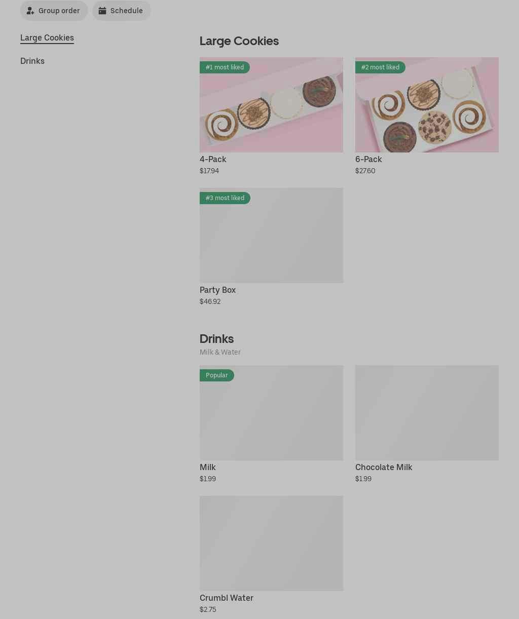 Crumbl - Anderson Menu