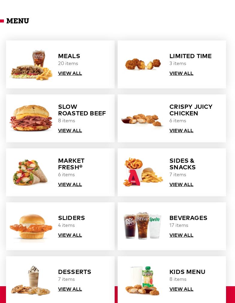 Arby's Menu
