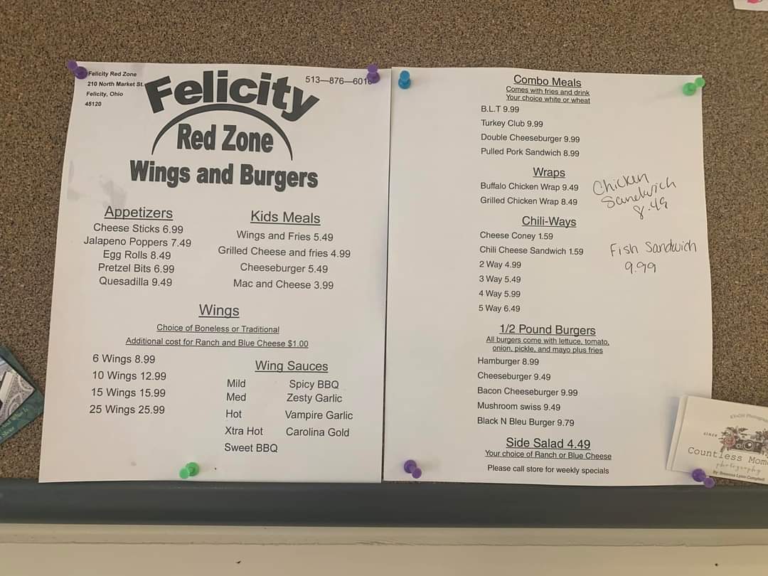 Felicity Red Zone Neighborhood Wings & Burgers