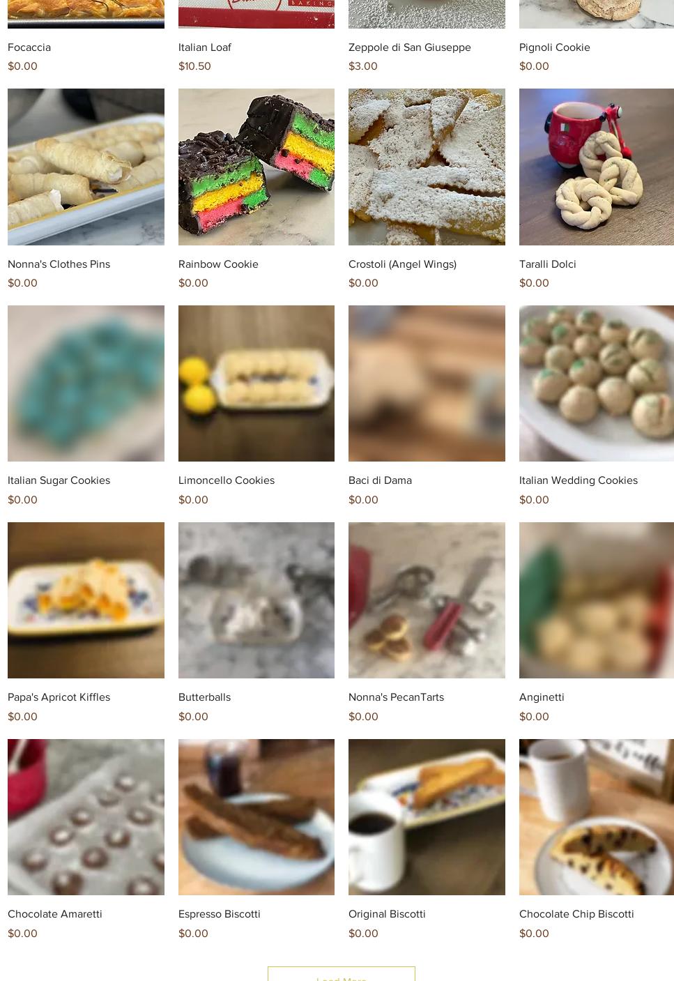 Old Man Ciacchi's Italian Bakery Menu