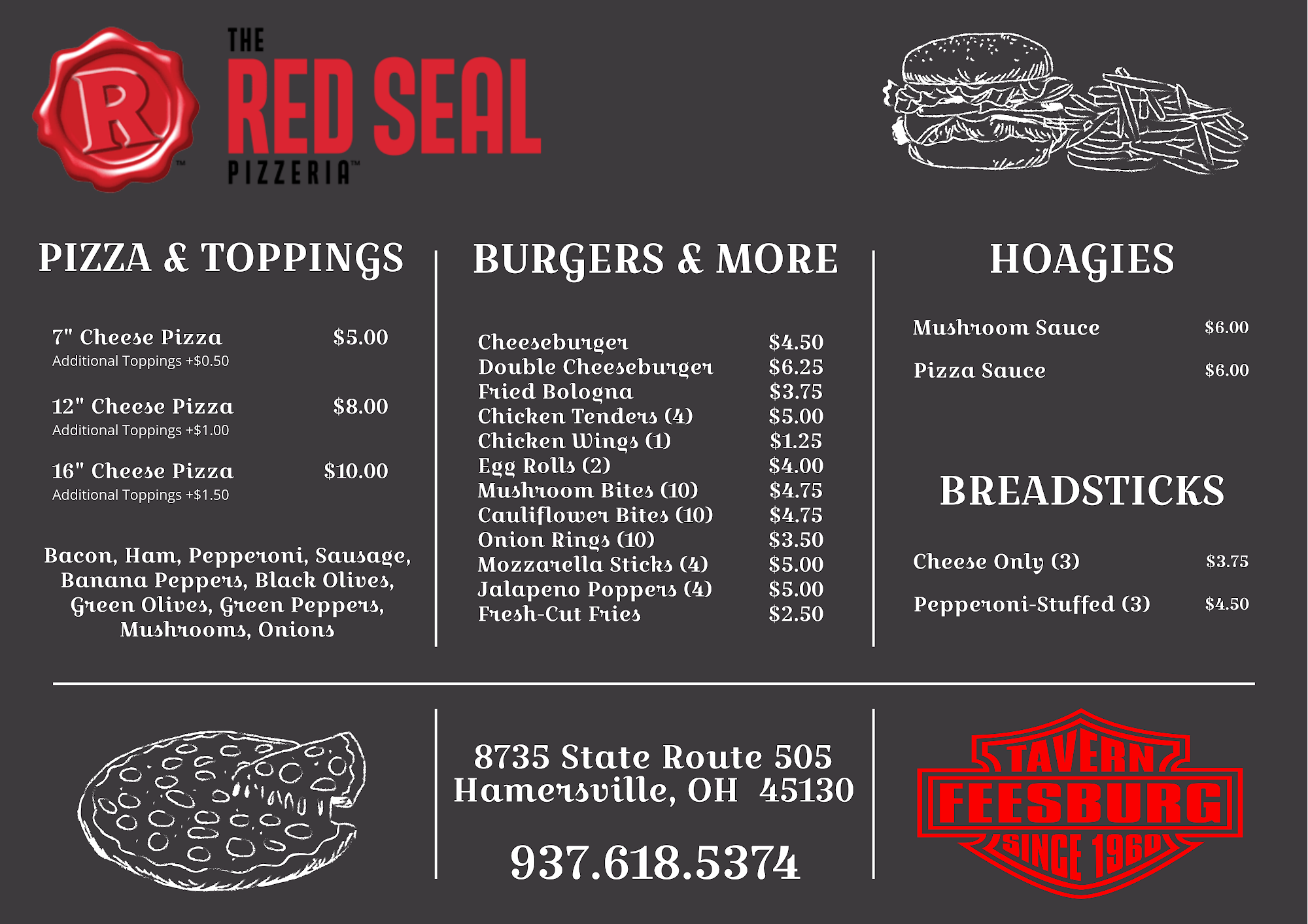 Feesburg Tavern Menu