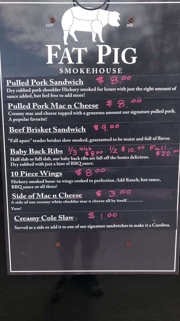 Fat Pig Smokehouse Menu