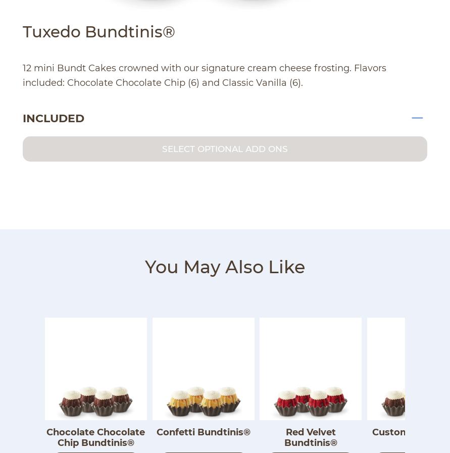 Nothing Bundt Cakes Menu