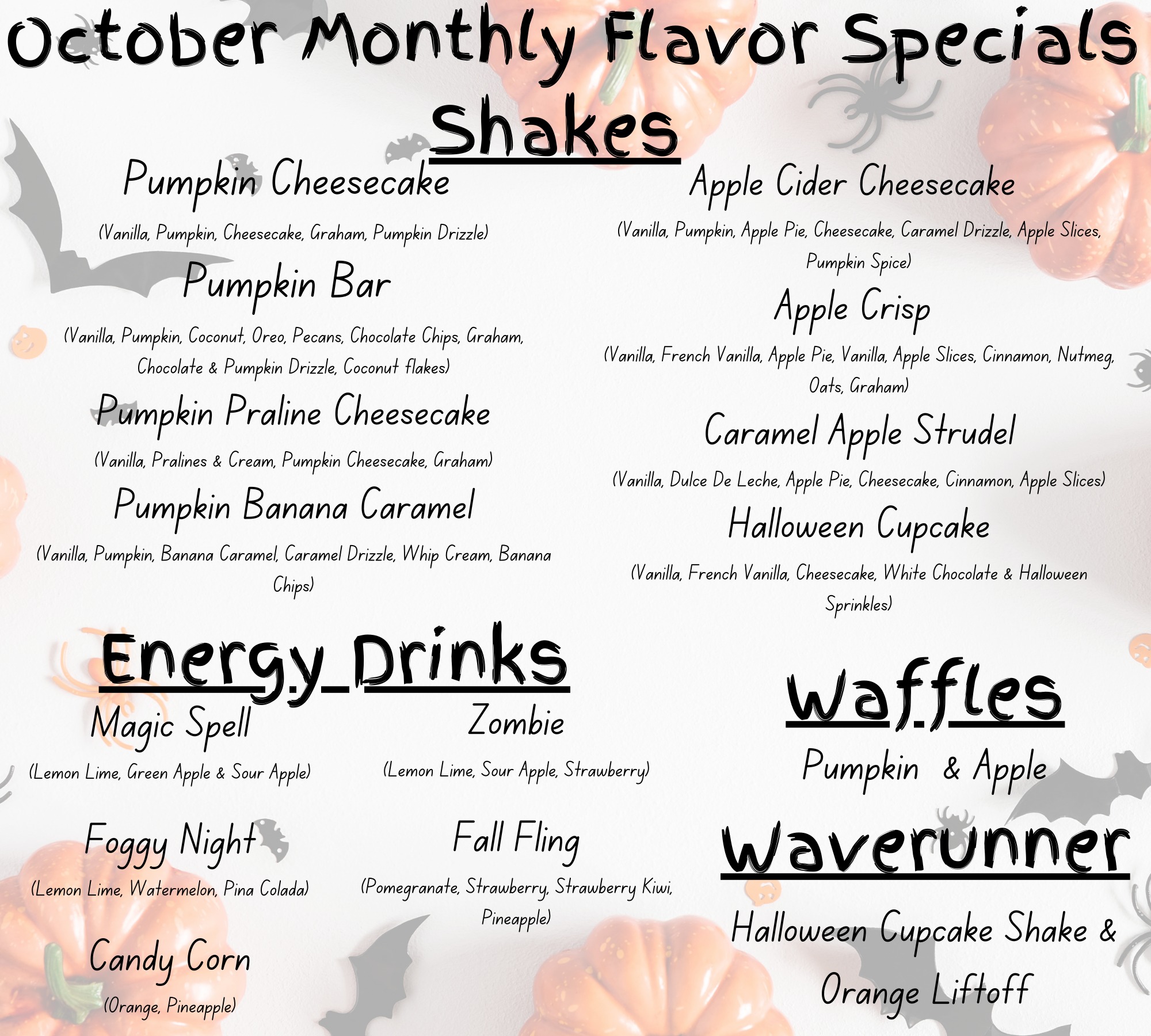 52 Nutrition Menu