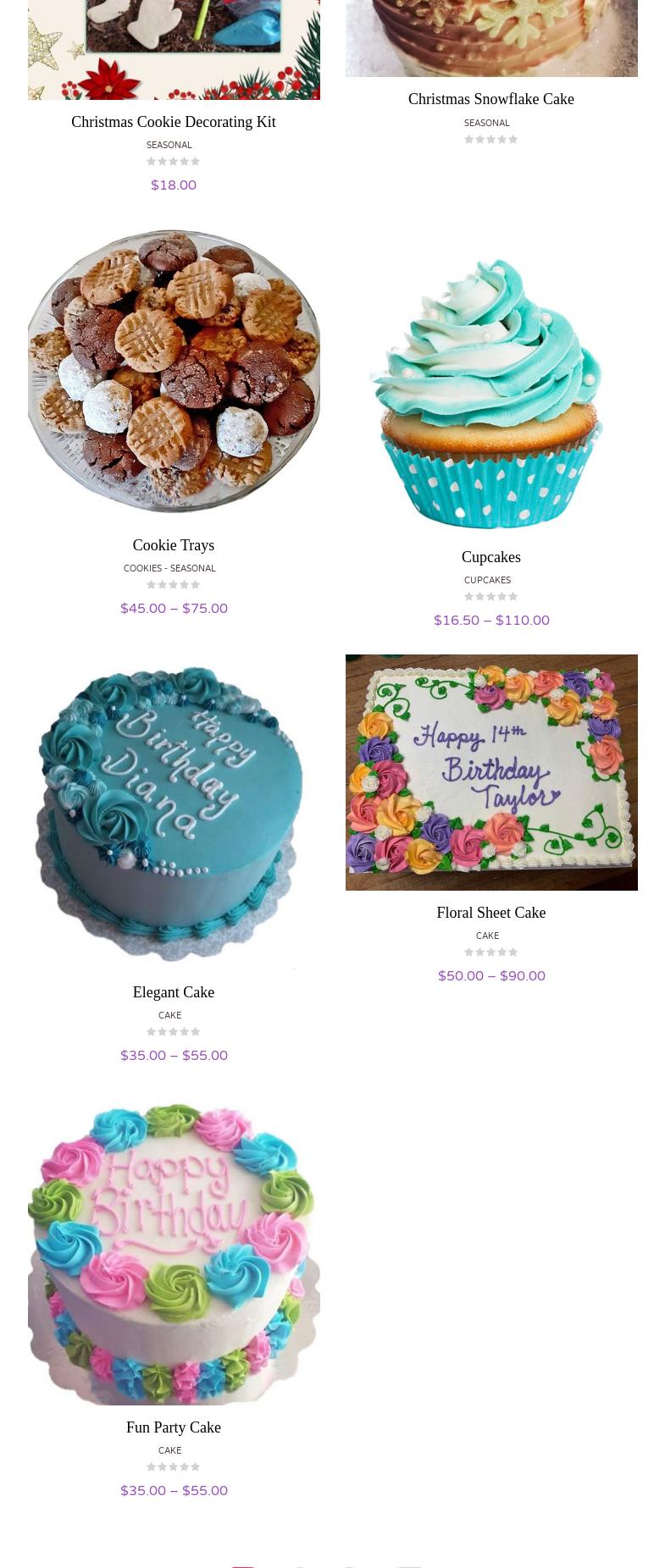 Buttercream Party Menu
