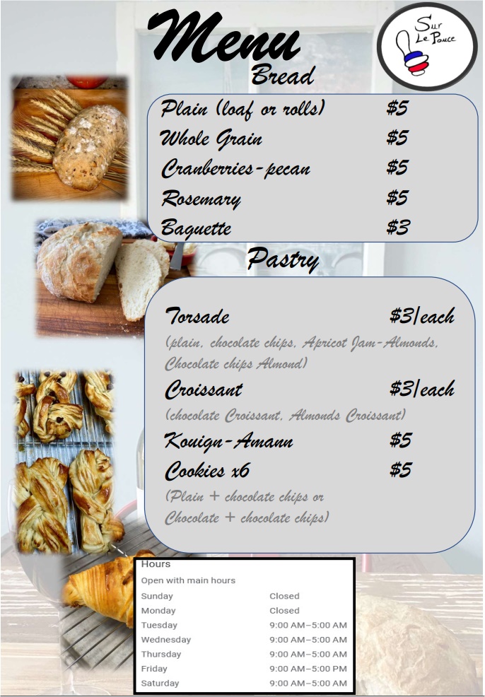 Sur Le Pouce - French bakery Menu