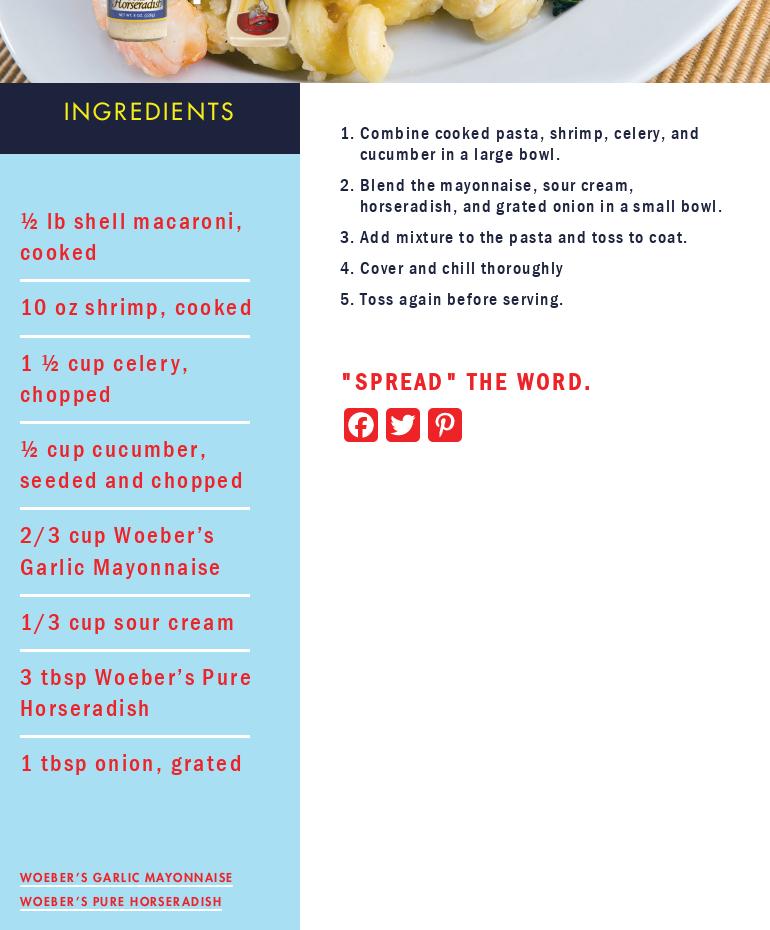 Woeber Mustard Company Menu