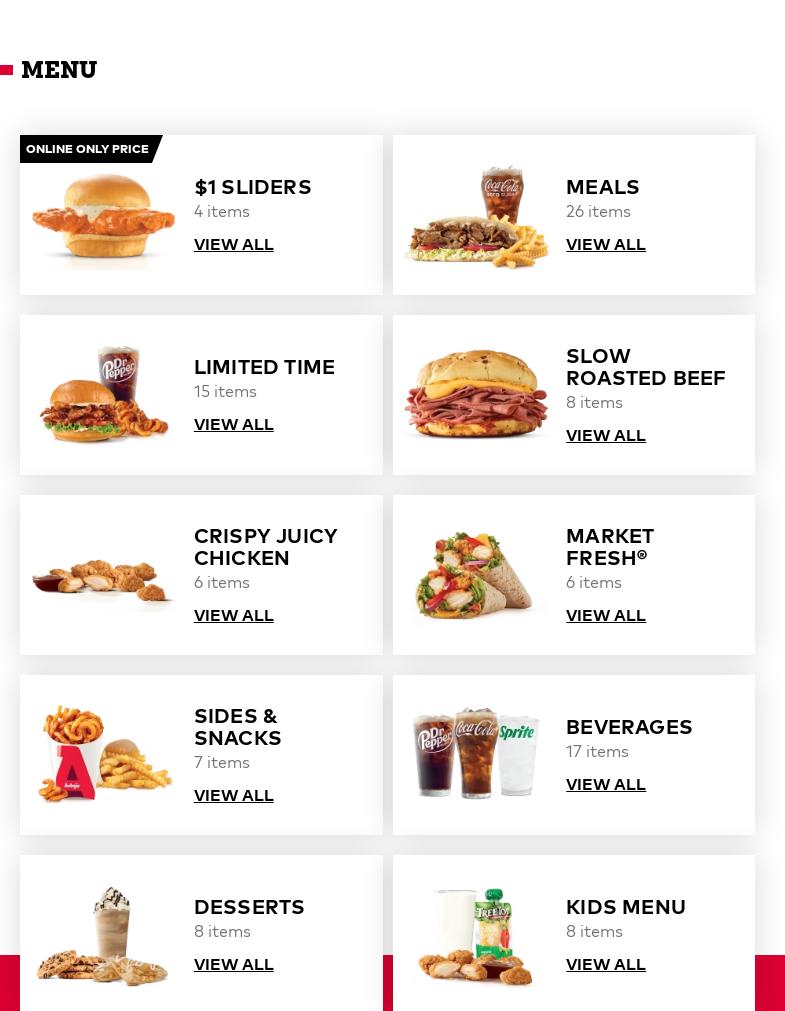 Arby's Menu