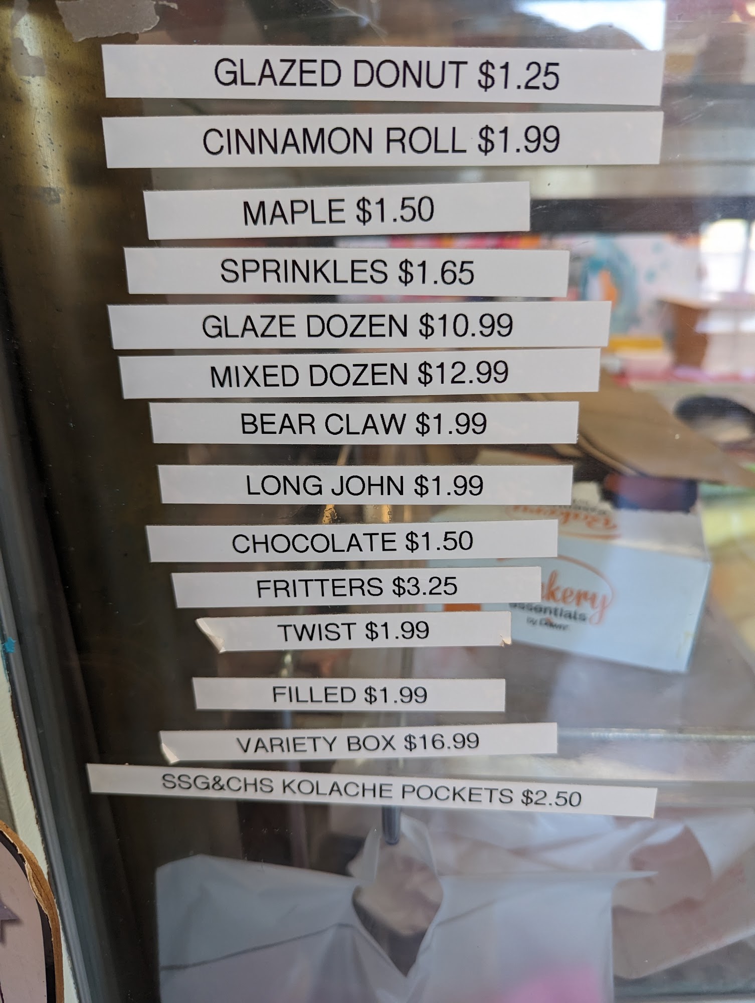 Andeez Donuts Menu