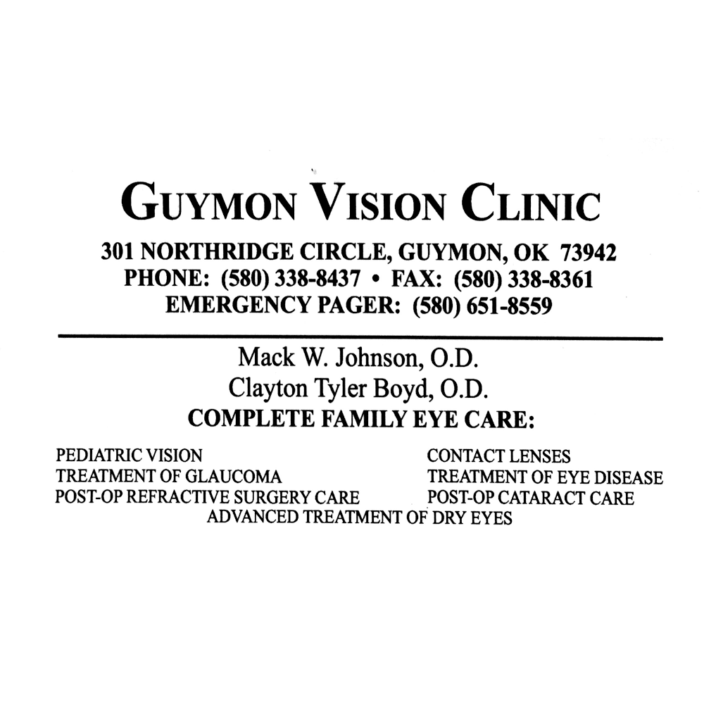 Guymon Vision Clinic 301 Northridge Circle, Guymon Oklahoma 73942