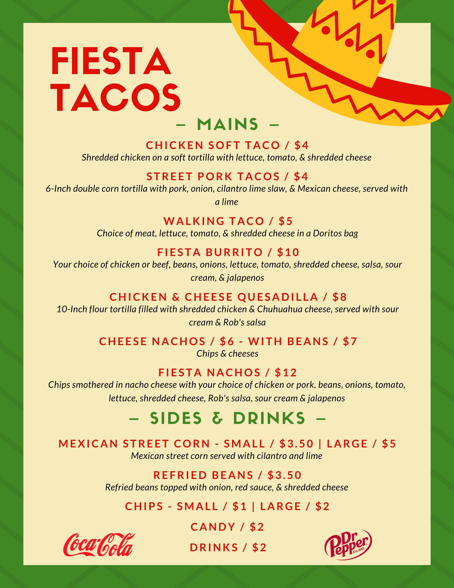 Fiesta Tacos Menu