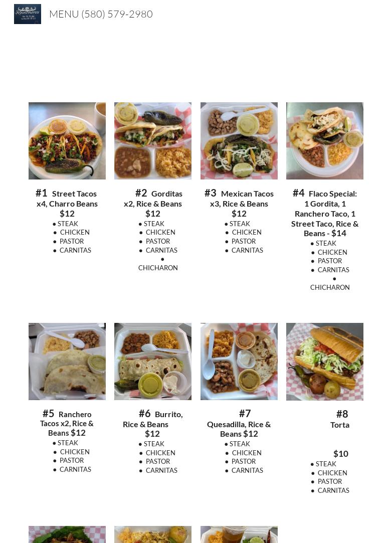 Rancheros Menu