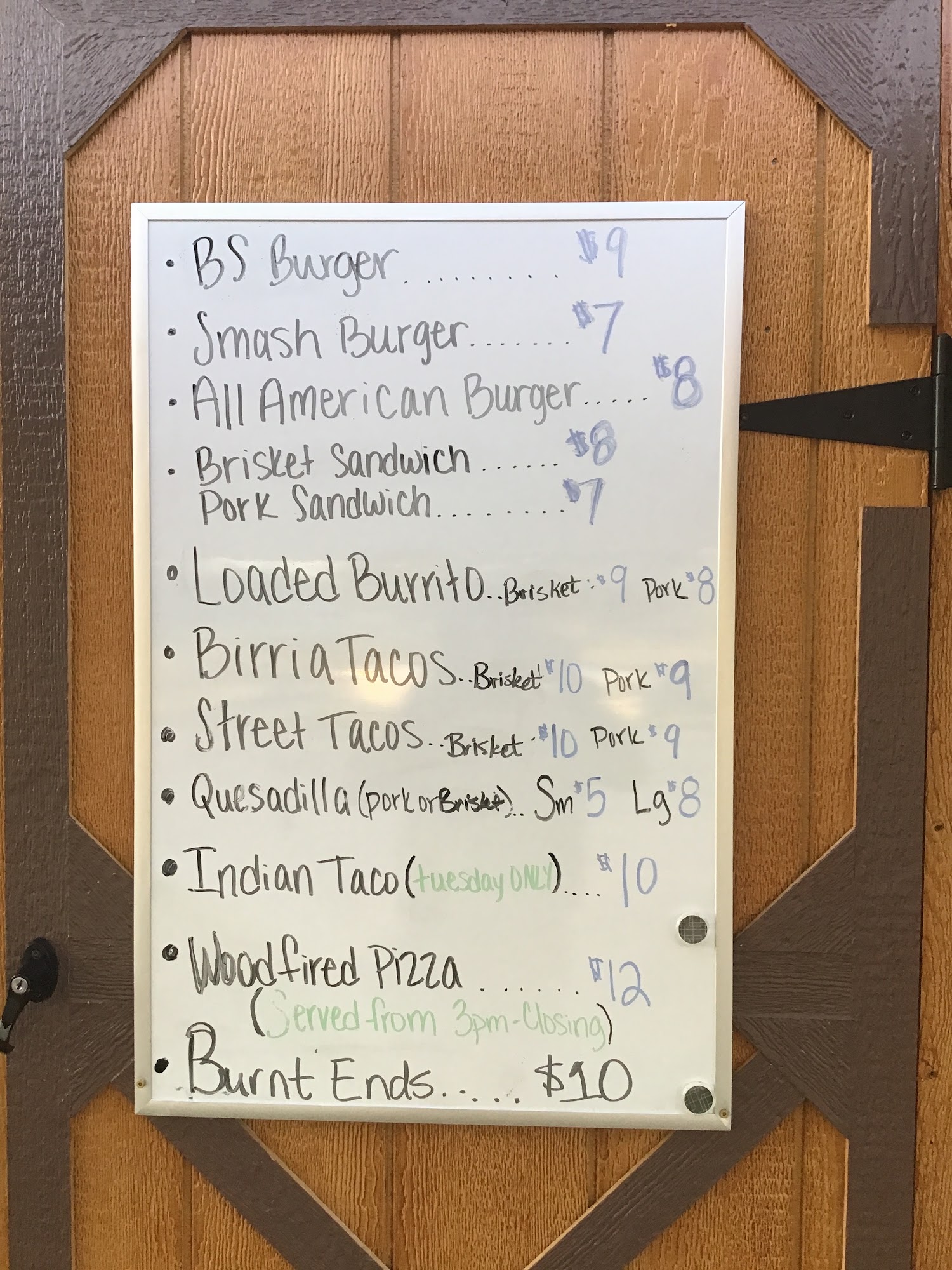 Creekside grill Menu