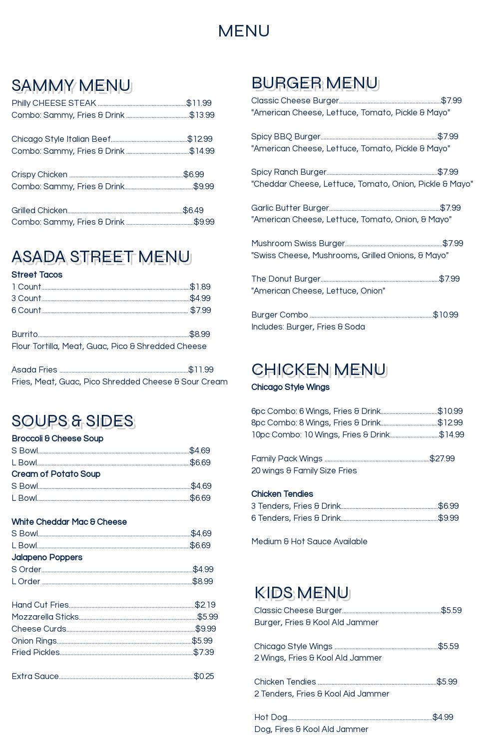 Glazed N' Confused Donuts Menu