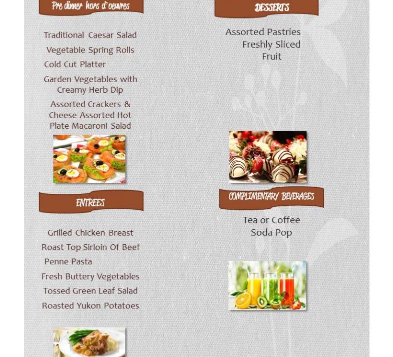 Brantford Convention Centre Menu