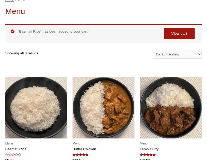 Uday's Food Factory Menu