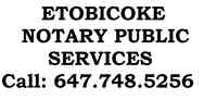 ETOBICOKE NOTARY PUBLIC SERVICES