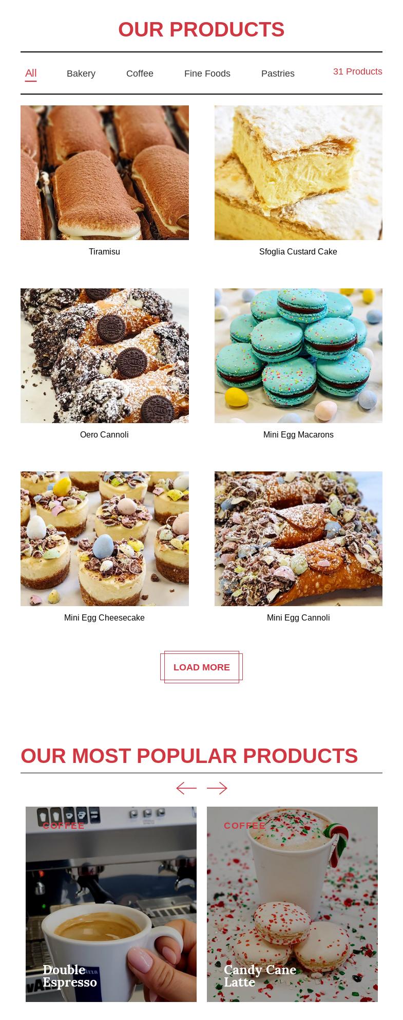 Grimsby Bakery & Fine Foods Menu