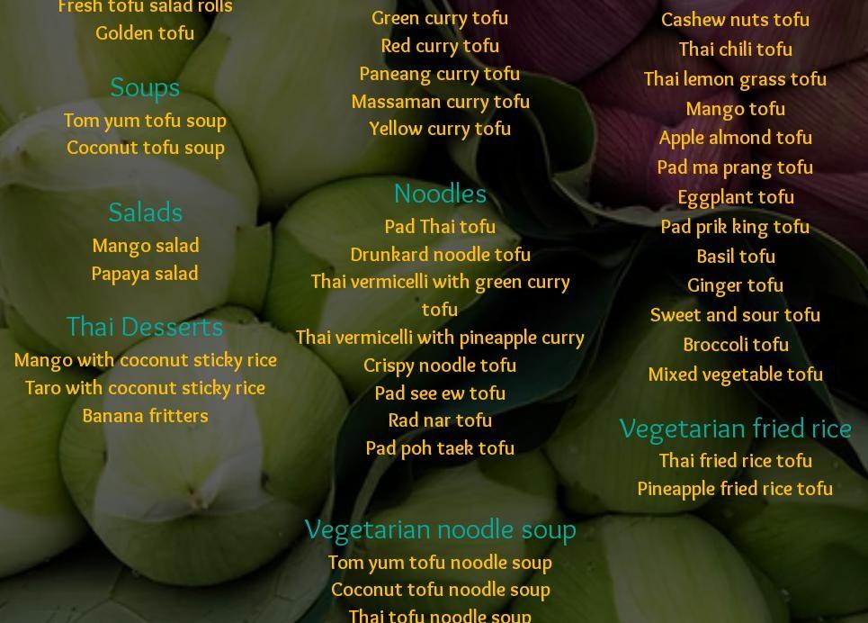 Lemon Grass Thai Cuisine Menu