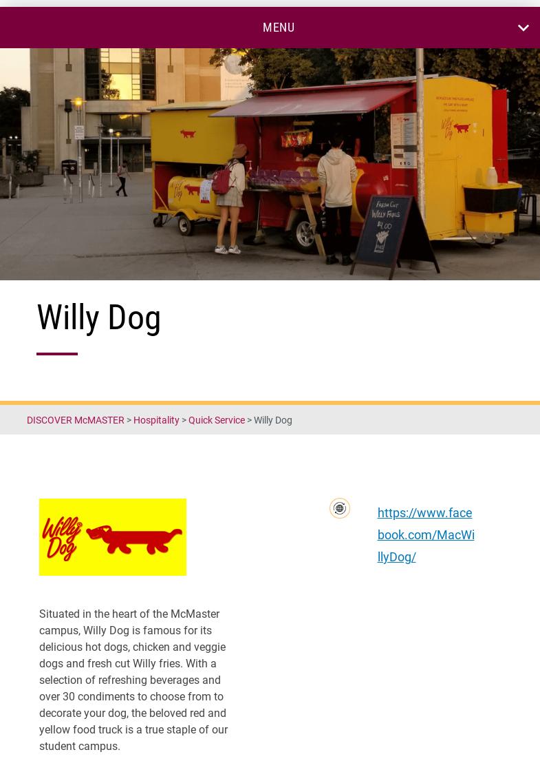 Willy Dog Menu