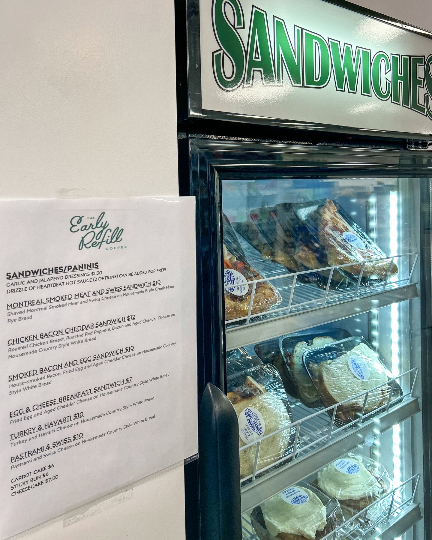 The Early Refill Coffee Menu