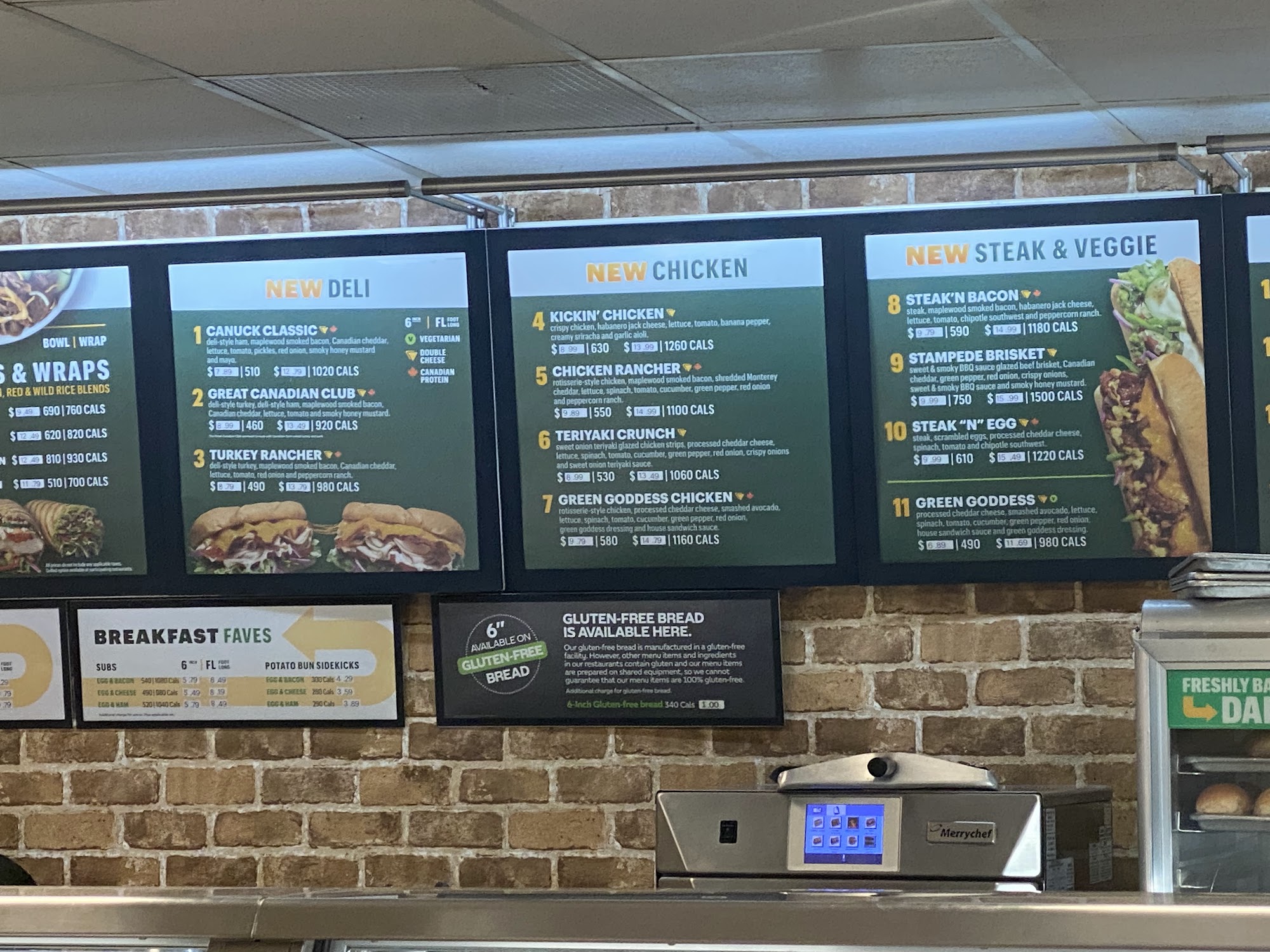 Subway Menu
