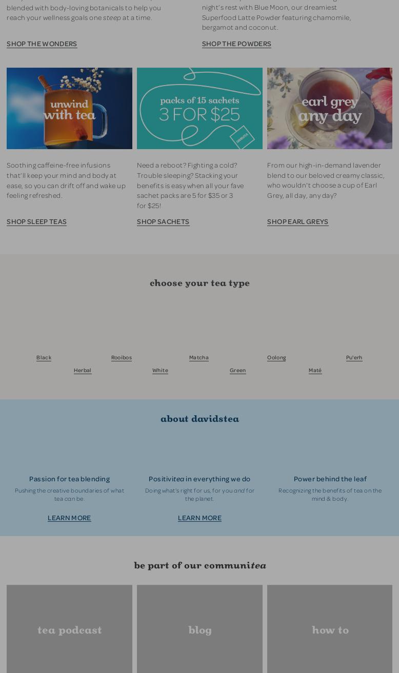 DAVIDsTEA - Masonville Place Menu