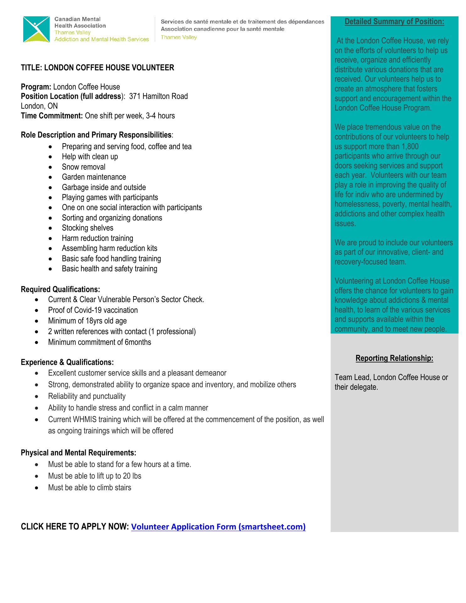 London Coffee House Menu