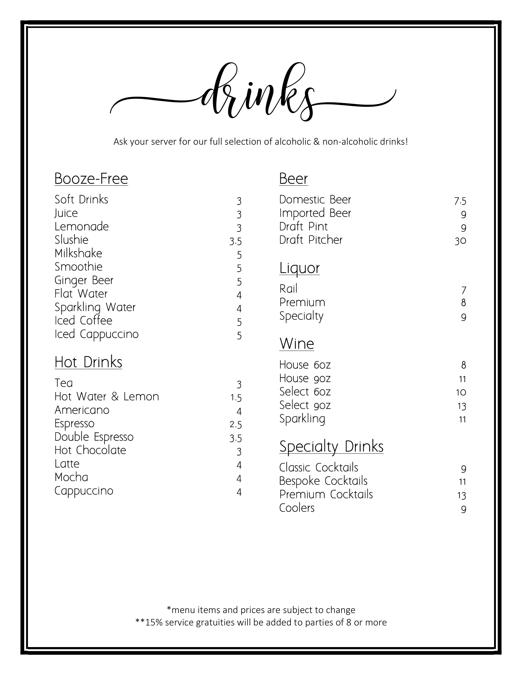 Home Court at Elevate The Community Menu