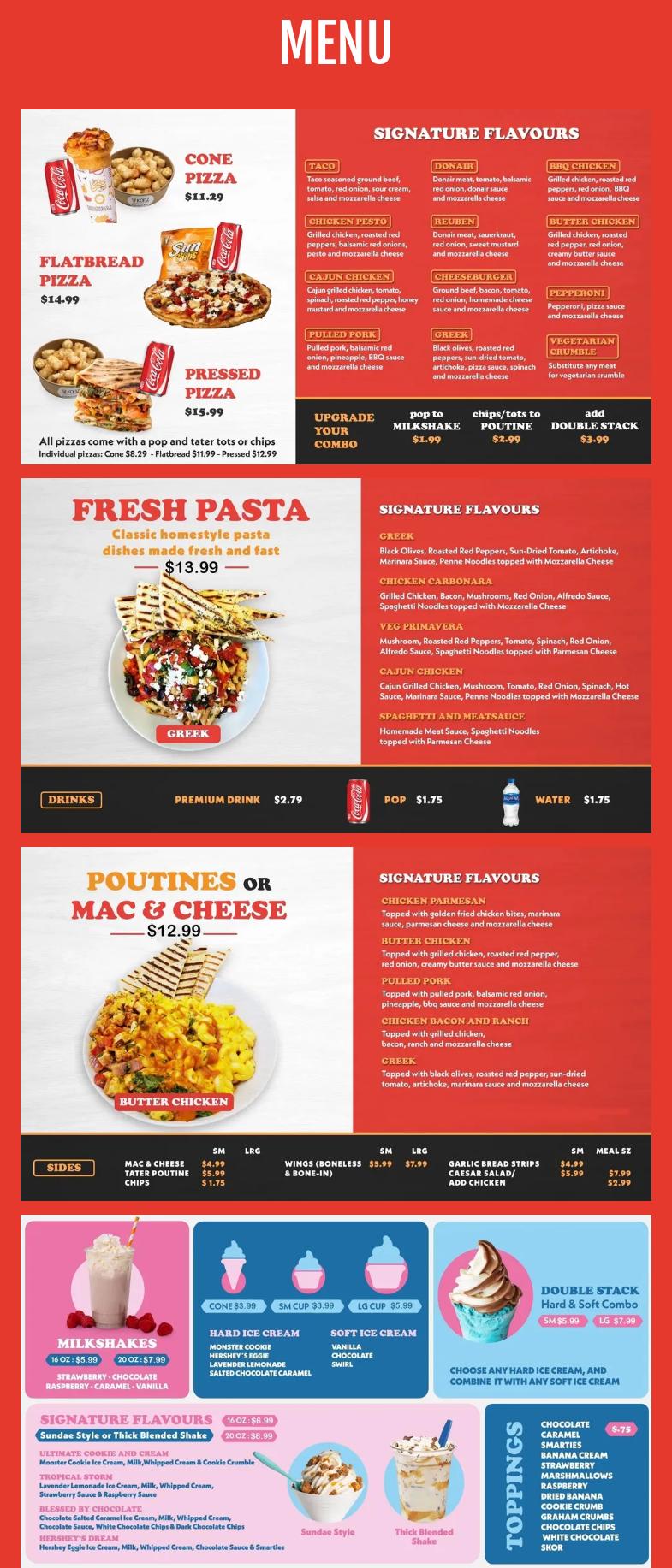 Konz Pizza Menu