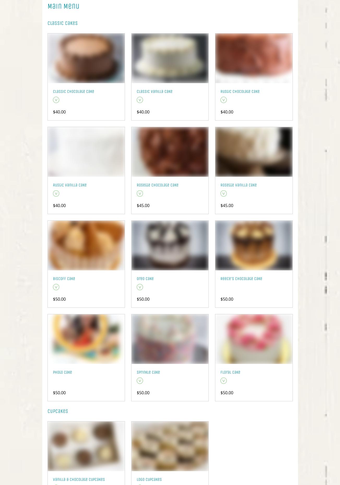 Daisy Fox Bakery Menu