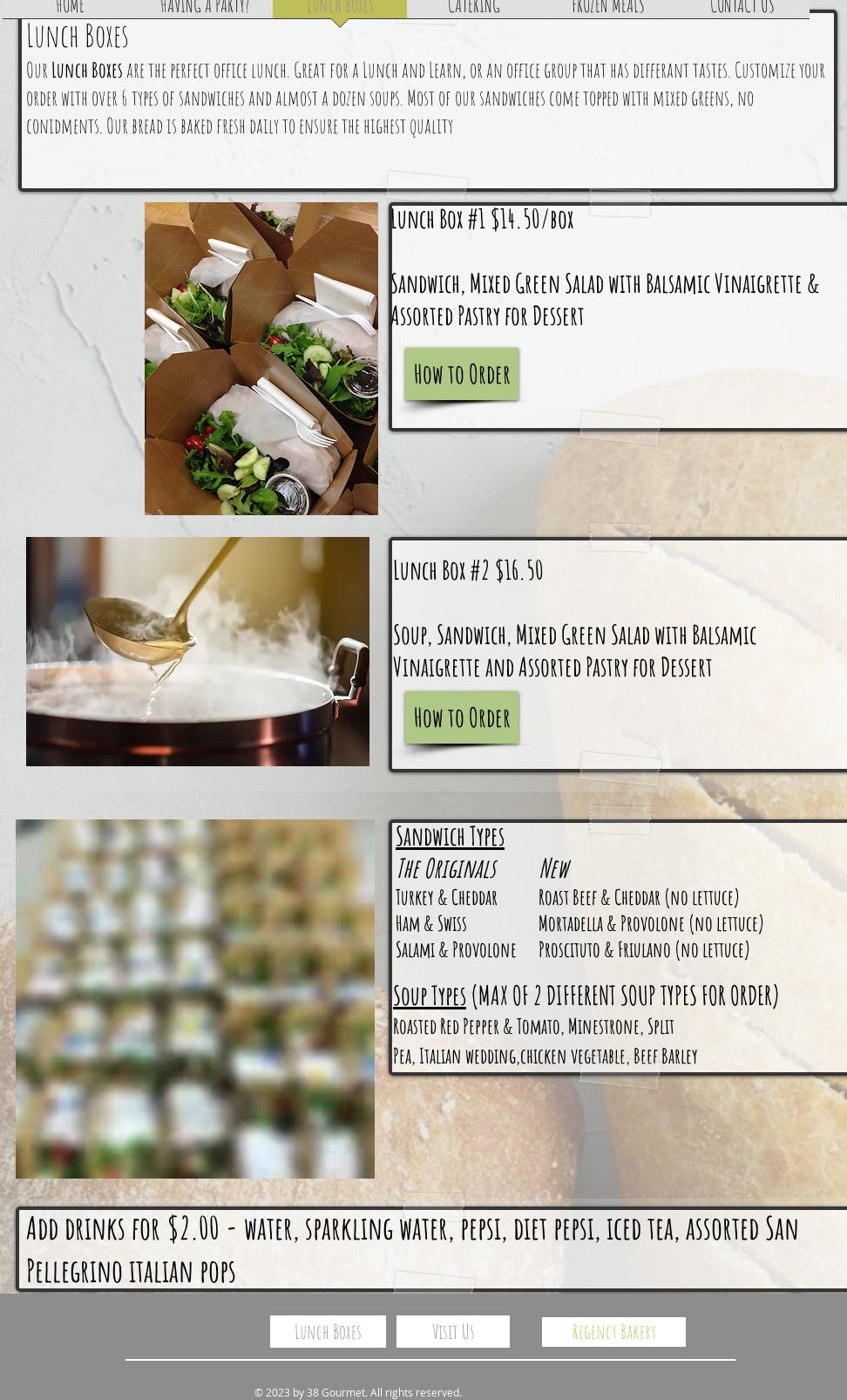 38 Gourmet Catering Menu