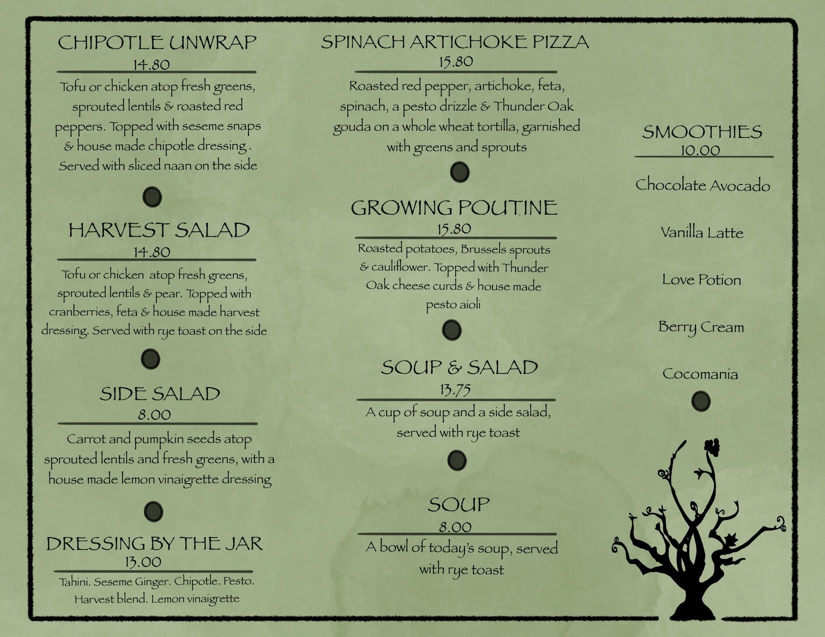 Growing Menu